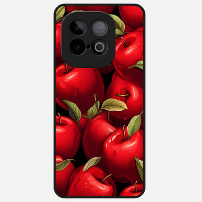  Apple Pattern Glass Case for iQOO Neo 10 back cover – full design glossy printed glass finish