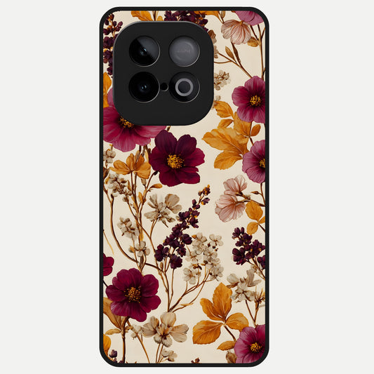  Autumn Wine Bloom Glass Case for iQOO Neo 10 back cover – full design glossy printed glass finish