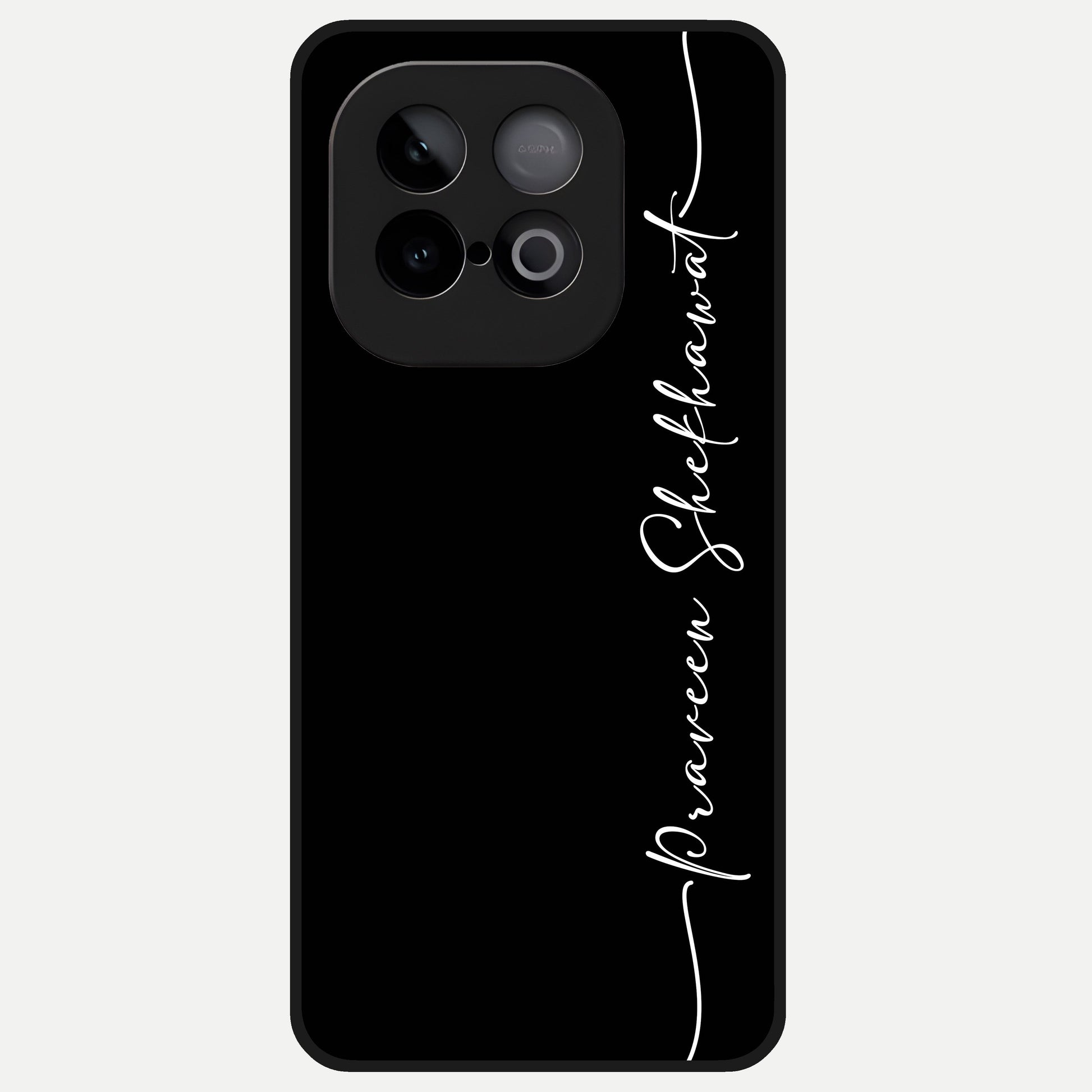  Black Tune Custom Name Glass Case for iQOO Neo 10 back cover – full design glossy printed glass finish