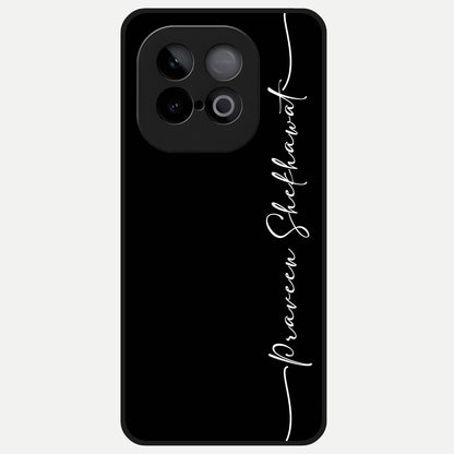  Black Tune Custom Name Glass Case for iQOO Neo 10 back cover – full design glossy printed glass finish