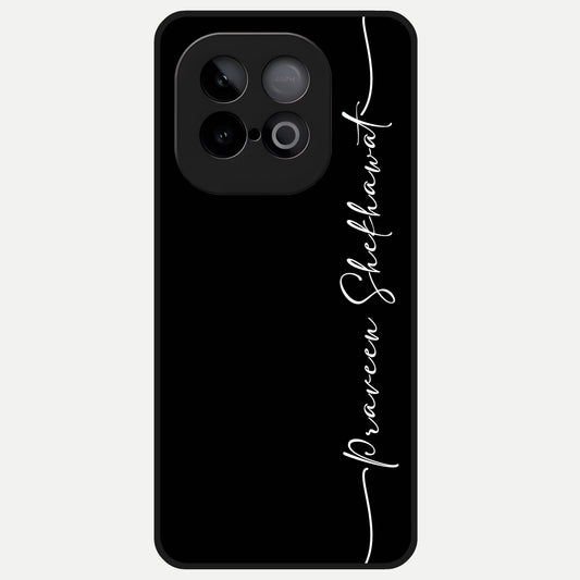  Black Tune Custom Name Glass Case for iQOO Neo 10 back cover – full design glossy printed glass finish
