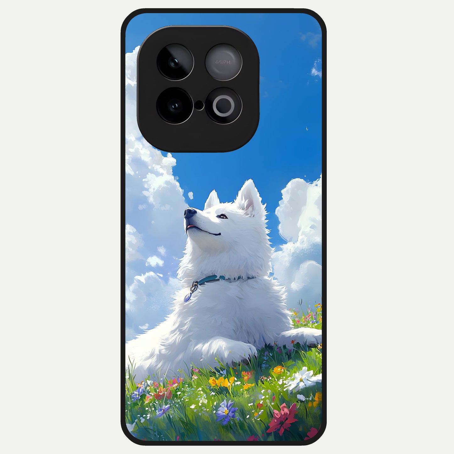  Blissful Cloud Pup Glass Case for iQOO Neo 10 back cover – full design glossy printed glass finish