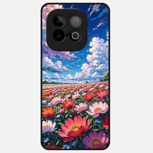  Blossom Sky Field Glass Case for iQOO Neo 10 back cover – full design glossy printed glass finish