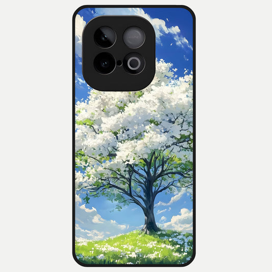  Blossom Sky Serenity Glass Case for iQOO Neo 10 back cover – full design glossy printed glass finish