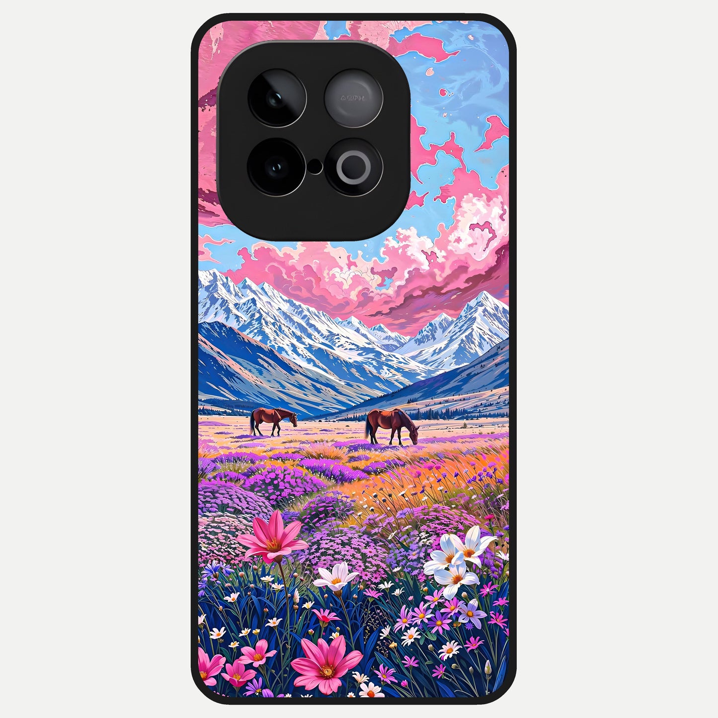  Blossom Valley Dream Glass Case for iQOO Neo 10 back cover – full design glossy printed glass finish