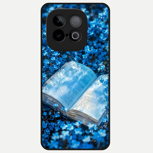 Blue Bloom Tales Glass Case for iQOO Neo 10 back cover – full design glossy printed glass finish