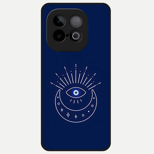  Blue Evil Eye Glass Case for iQOO Neo 10 back cover – full design glossy printed glass finish