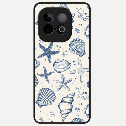  Blue Ocean Outline Glass Case for iQOO Neo 10 back cover – full design glossy printed glass finish