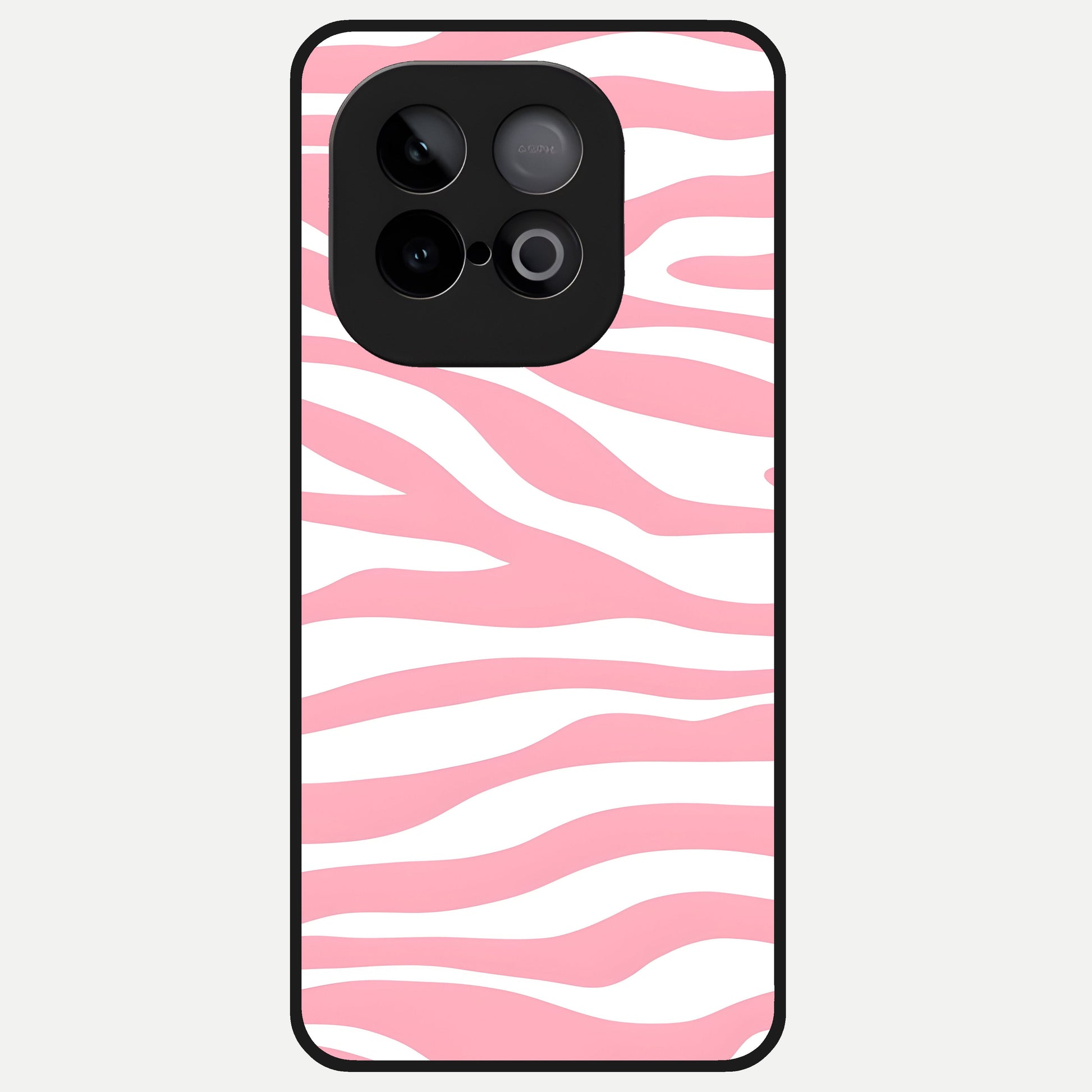  Blush Zebra Flow Glass Case for iQOO Neo 10 back cover – full design glossy printed glass finish