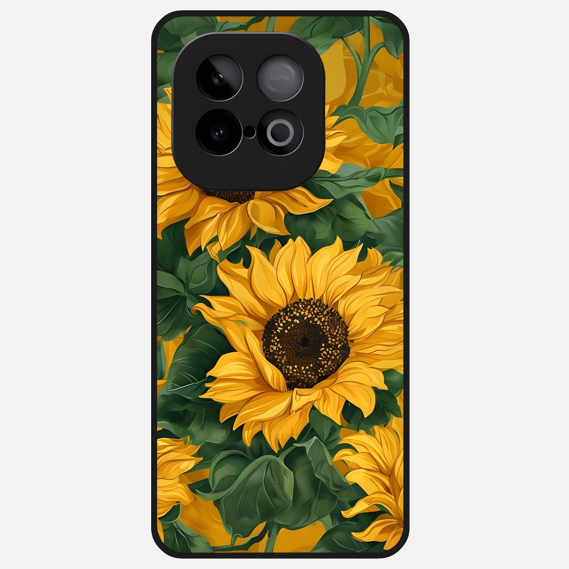 Bright Sunflower Bloom Glass Case for iQOO Neo 10 back cover – full design glossy printed glass finish