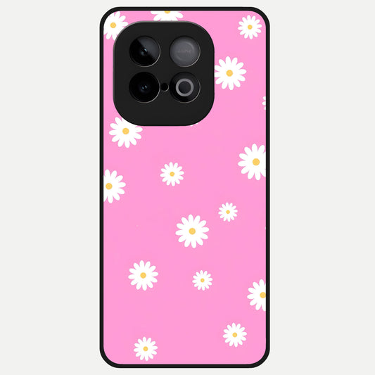  Bubblegum Daisy Pop Glass Case for iQOO Neo 10 back cover – full design glossy printed glass finish