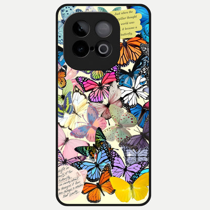  Butterflies Petal Dream Glass Case for iQOO Neo 10 back cover – full design glossy printed glass finish