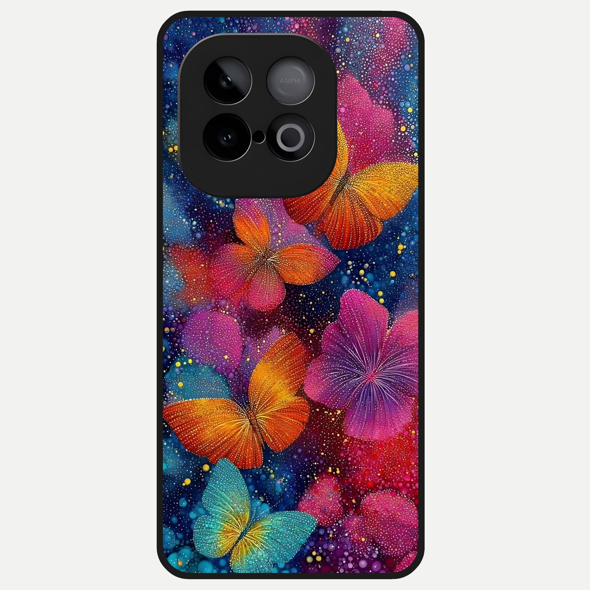  Butterfly Dream Mist Glass Case for iQOO Neo 10 back cover – full design glossy printed glass finish