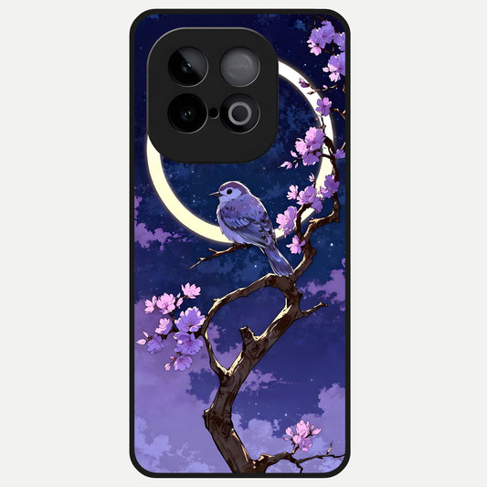  Celestial Bird Blossom Glass Case for iQOO Neo 10 back cover – full design glossy printed glass finish