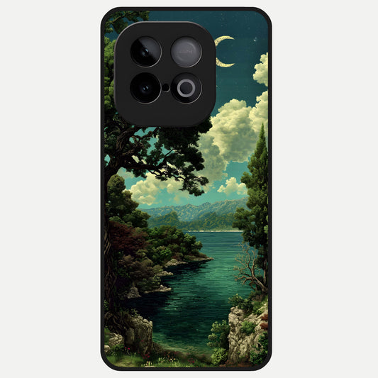 Celestial Lake Peace Glass Case for iQOO Neo 10 back cover – full design glossy printed glass finish