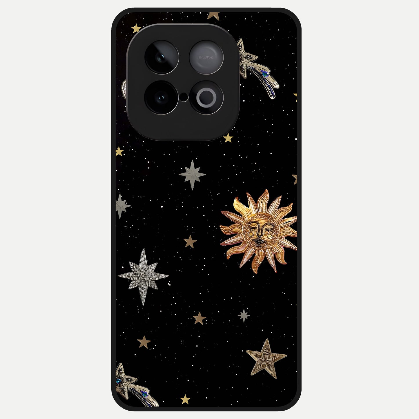  Celestial Moon With Stars Glass Case for iQOO Neo 10 back cover – full design glossy printed glass finish