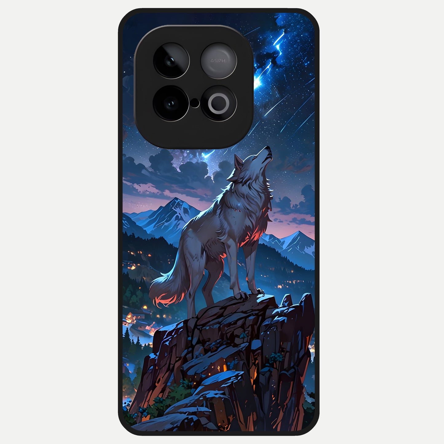  Celestial Wolf Howl Glass Case for iQOO Neo 10 back cover – full design glossy printed glass finish