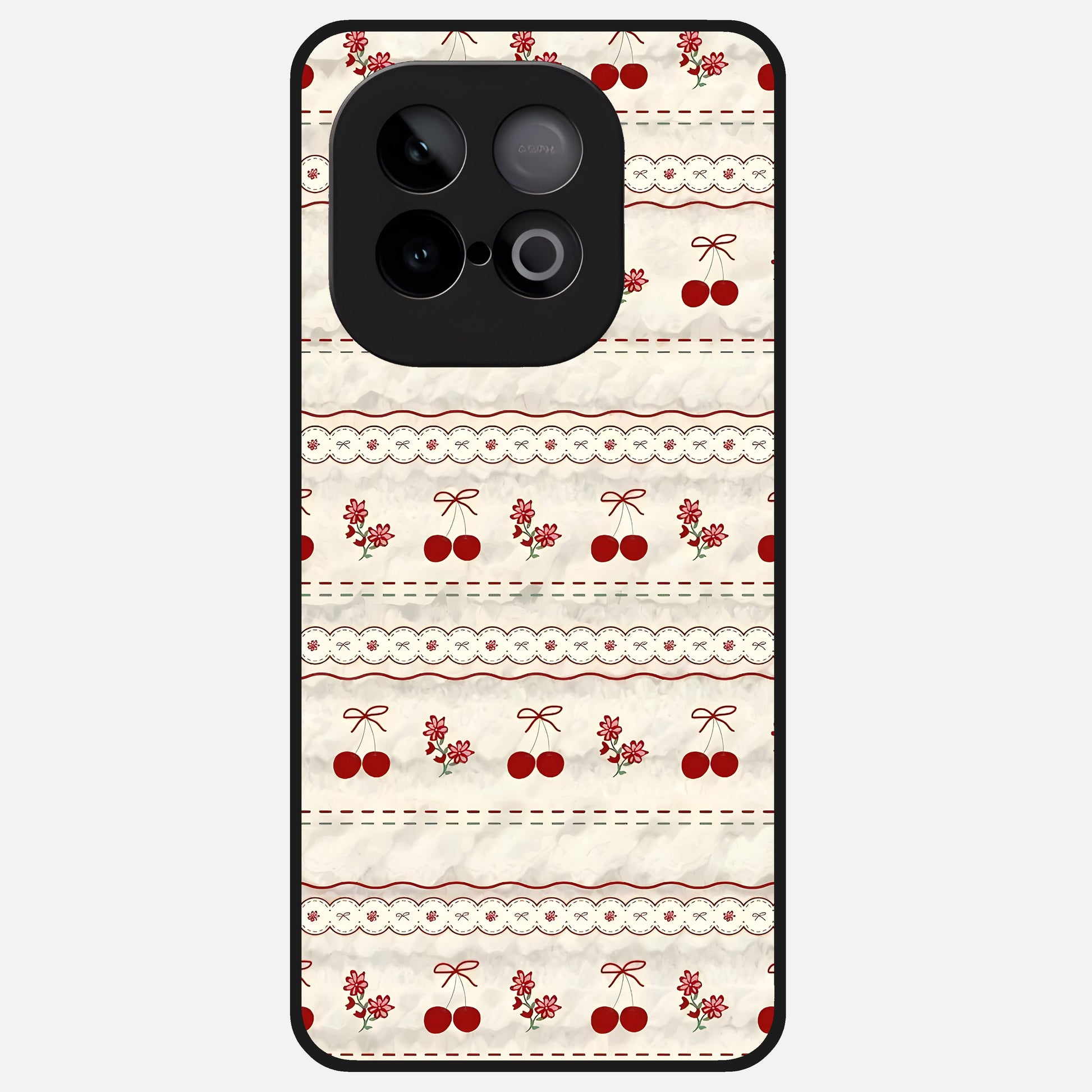  Cherry Bloom Charm Glass Case for iQOO Neo 10 back cover – full design glossy printed glass finish