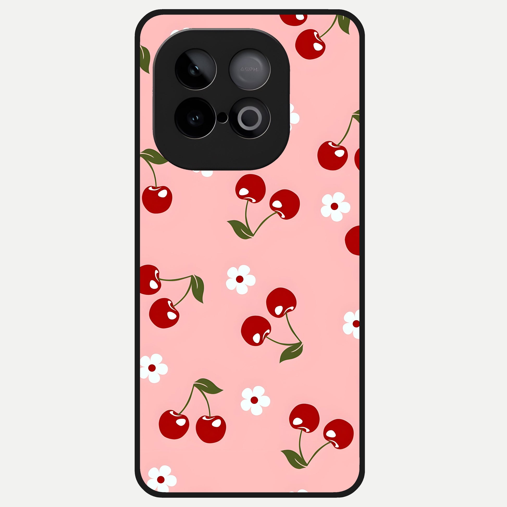  Cherry Love Mood Glass Case for iQOO Neo 10 back cover – full design glossy printed glass finish