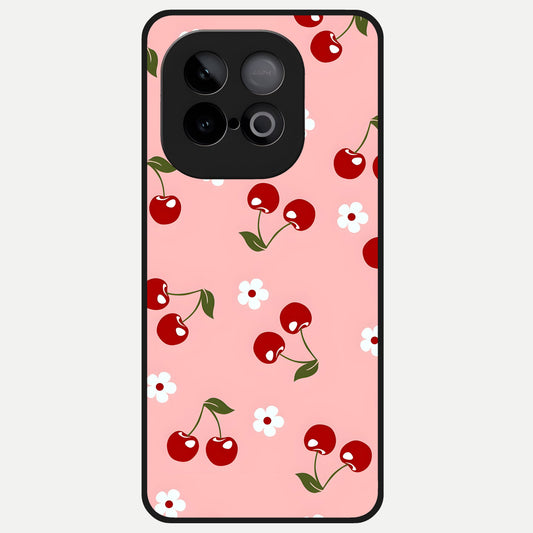  Cherry Love Mood Glass Case for iQOO Neo 10 back cover – full design glossy printed glass finish