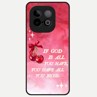  Cherry Quote Glass Case for iQOO Neo 10 back cover – full design glossy printed glass finish