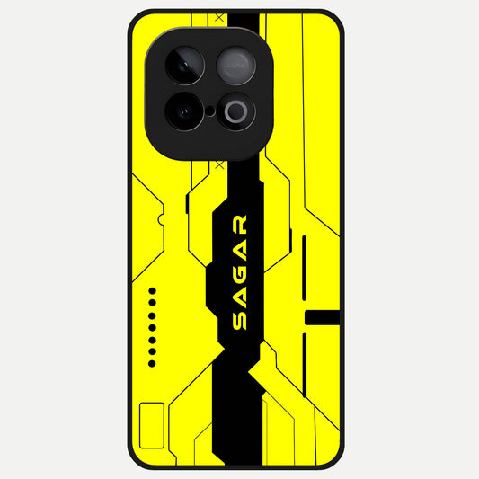  Circuit CYBERPUNK Custom Name Glass Case for iQOO Neo 10 back cover – full design glossy printed glass finish