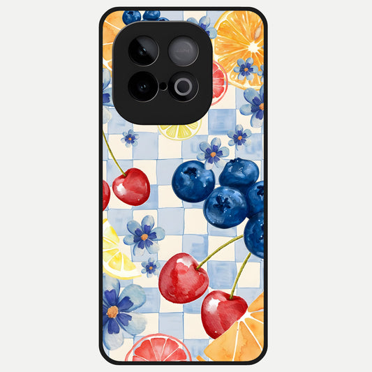  Citrus Bloom Joy Glass Case for iQOO Neo 10 back cover – full design glossy printed glass finish