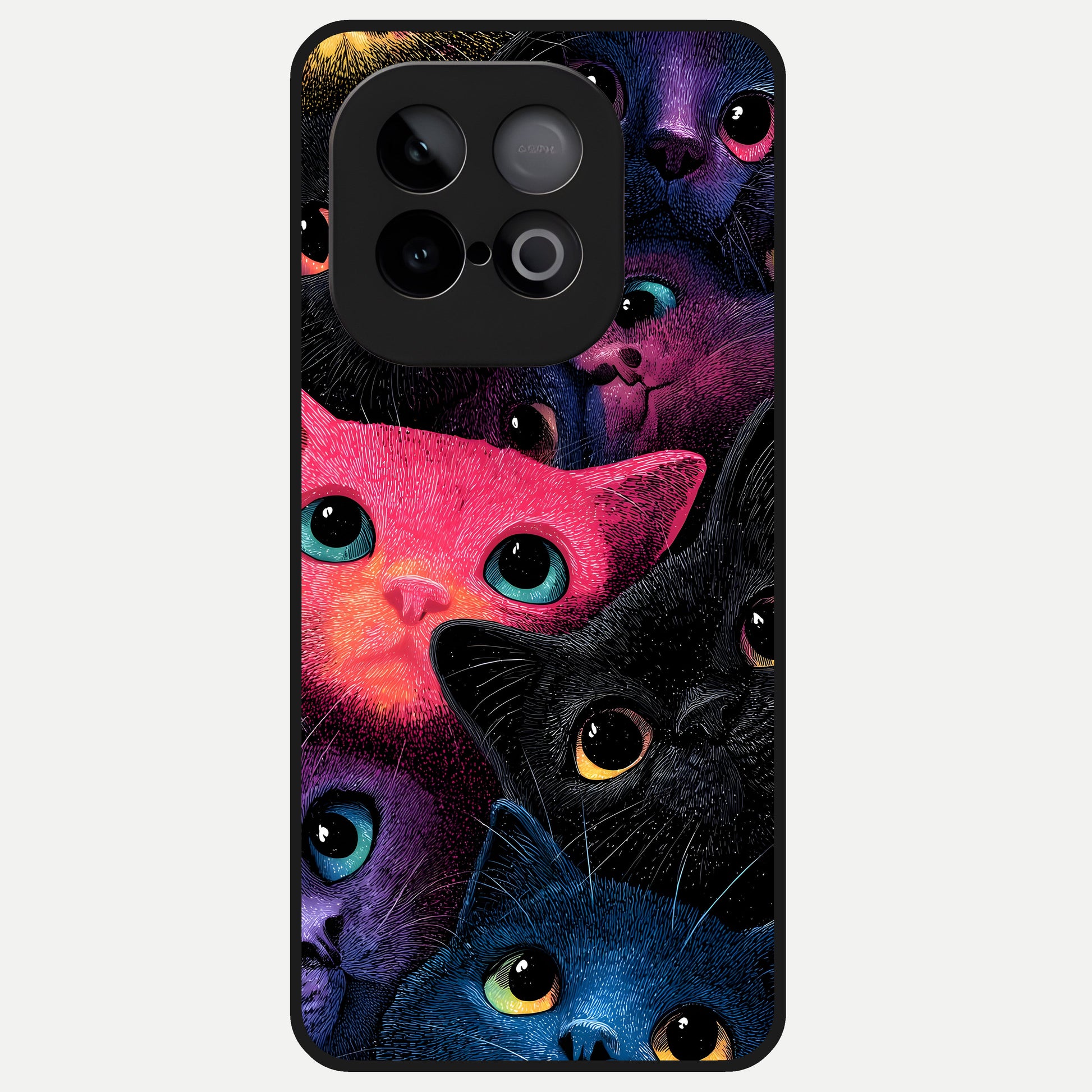  Cosmic Cats Dreams Glass Case for iQOO Neo 10 back cover – full design glossy printed glass finish