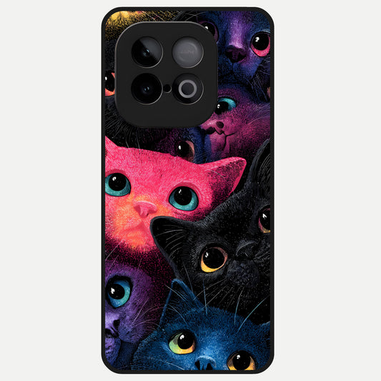  Cosmic Cats Dreams Glass Case for iQOO Neo 10 back cover – full design glossy printed glass finish