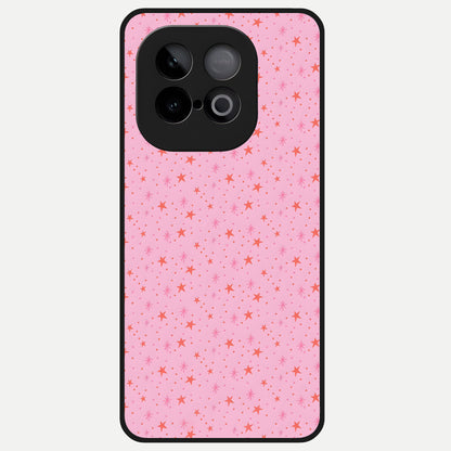 Cosmic Pink Sparkle Glass Case for iQOO Neo 10 back cover – full design glossy printed glass finish