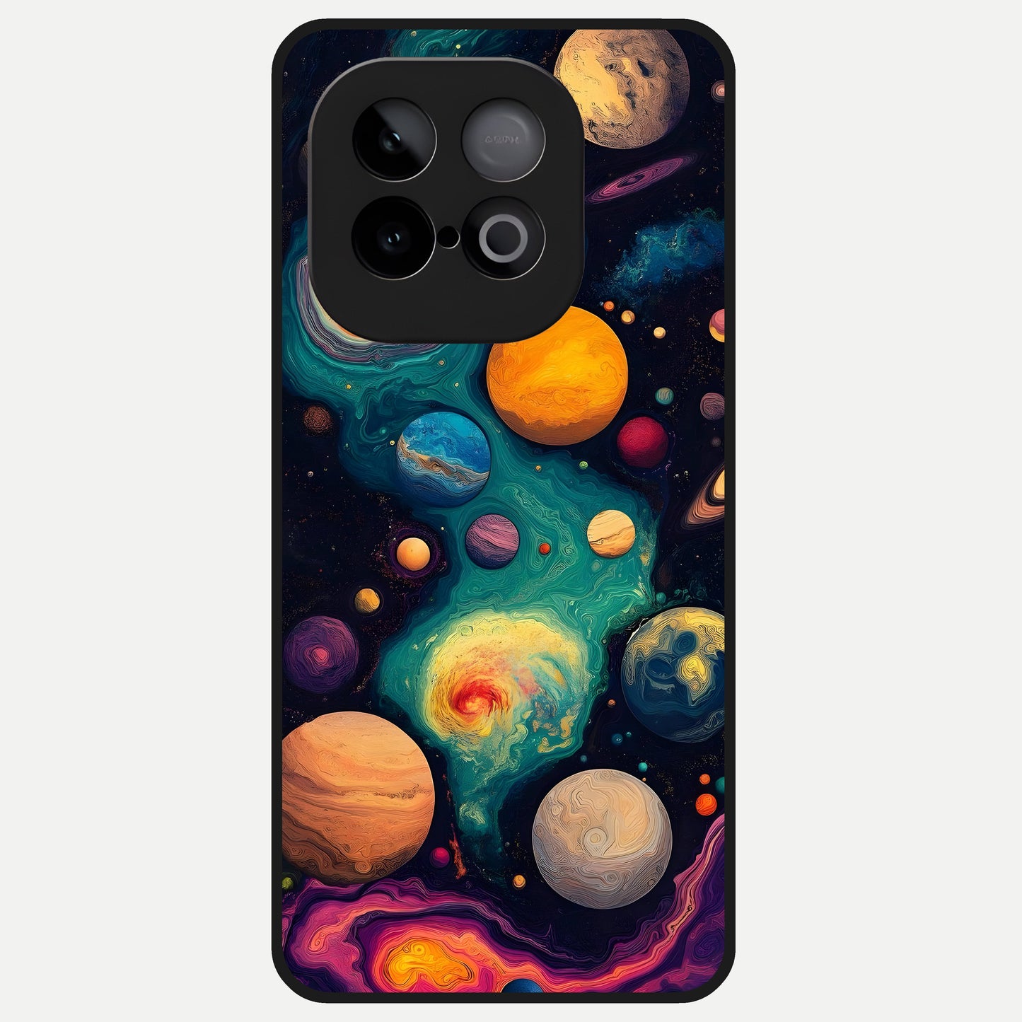  Cosmic Planet Journey Glass Case for iQOO Neo 10 back cover – full design glossy printed glass finish