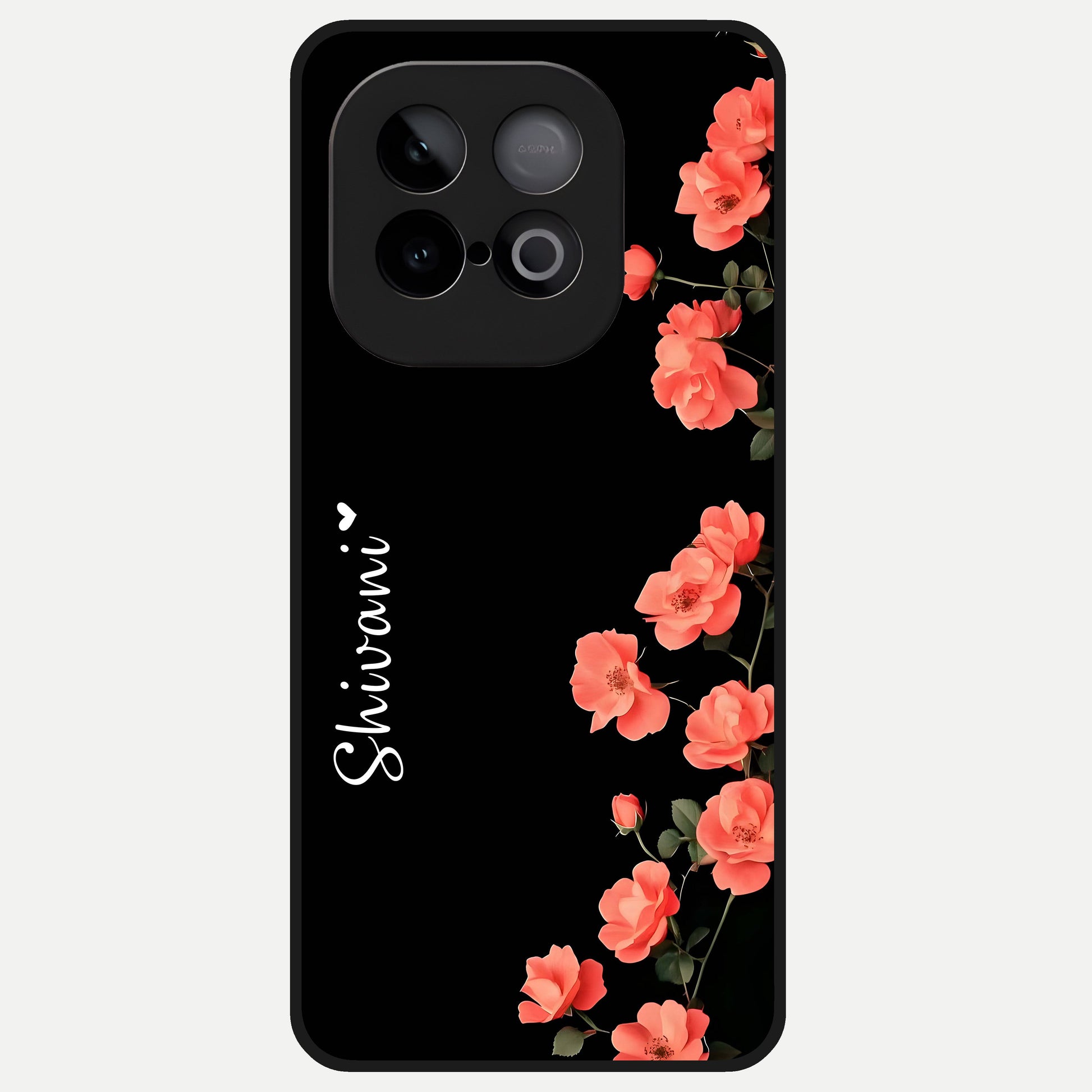 Crimson Bloom Grace Custom Name Glass Case for iQOO Neo 10 back cover – full design glossy printed glass finish