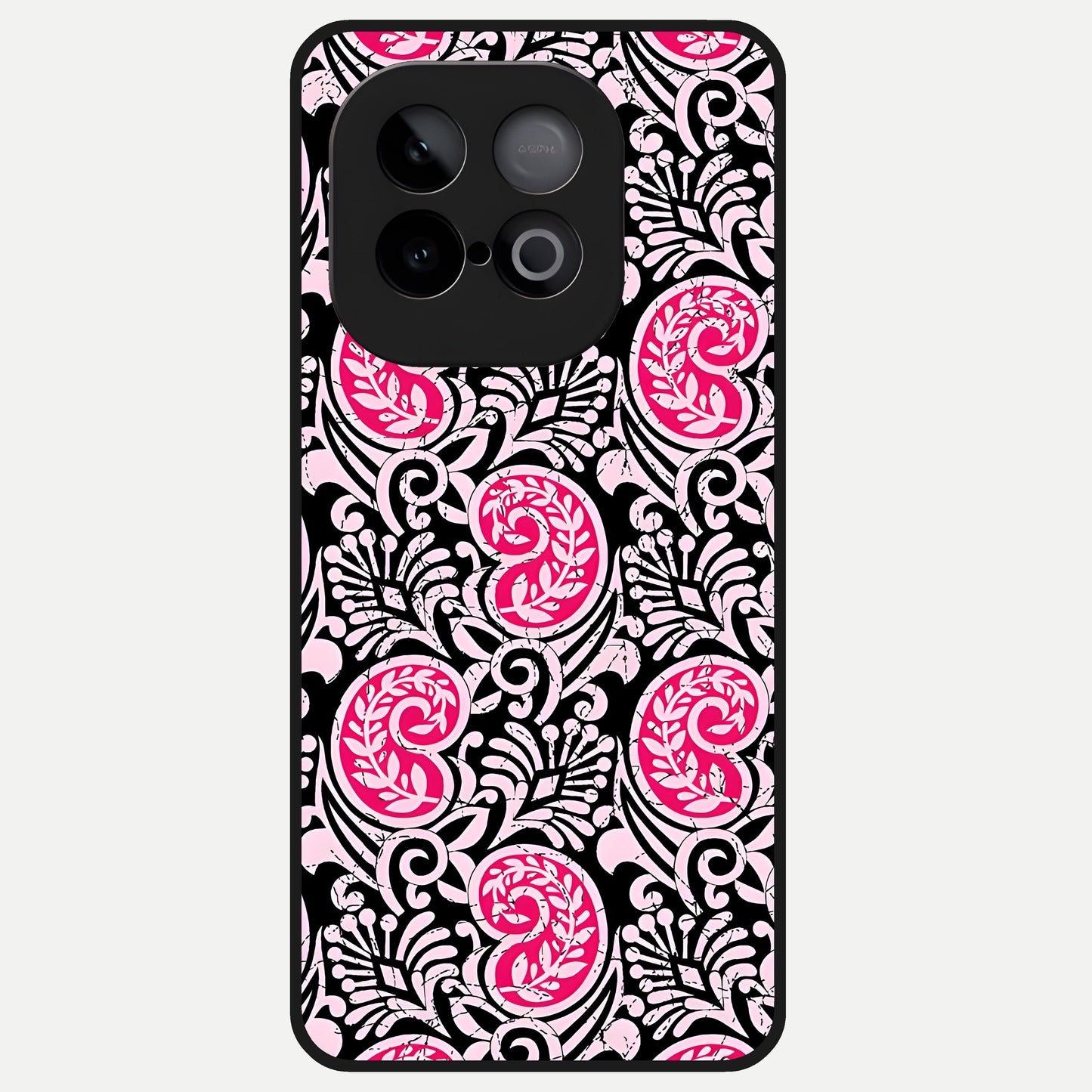  Crimson Paisley Charm Glass Case for iQOO Neo 10 back cover – full design glossy printed glass finish