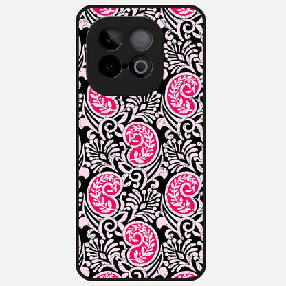  Crimson Paisley Charm Glass Case for iQOO Neo 10 back cover – full design glossy printed glass finish