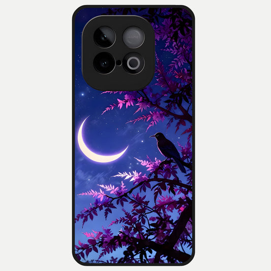  Crow And Moon Scenery Glass Case for iQOO Neo 10 back cover – full design glossy printed glass finish
