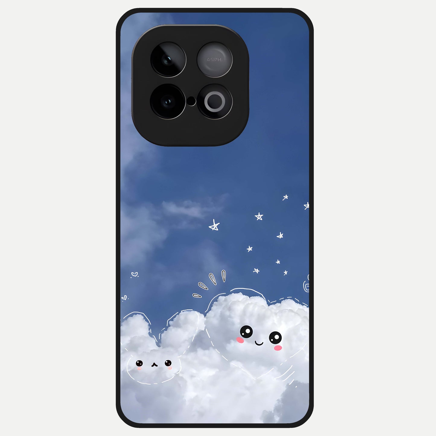  Cute Blossom Cloud Glass Case for iQOO Neo 10 back cover – full design glossy printed glass finish