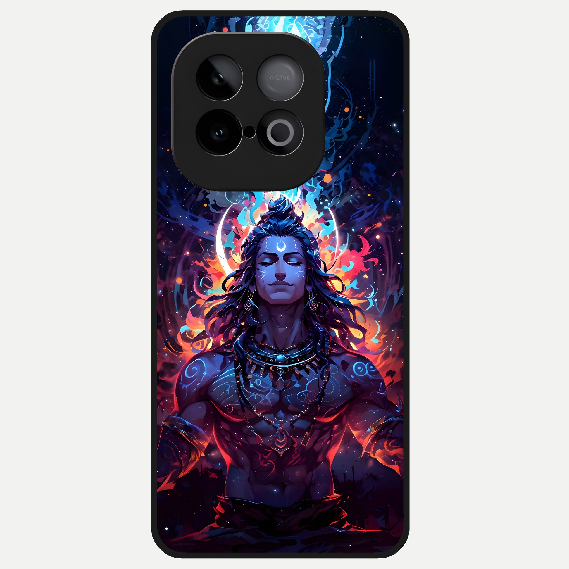  Divine Fire Shiv Glass Case for iQOO Neo 10 back cover – full design glossy printed glass finish