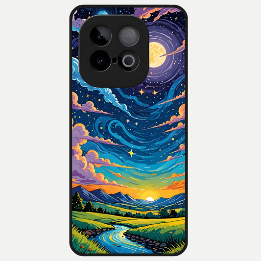  Dreamy Night Landscape Glass Case for iQOO Neo 10 back cover – full design glossy printed glass finish