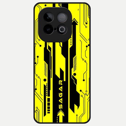  Electric Pulse CYBERPUNK Custom Name Glass Case for iQOO Neo 10 back cover – full design glossy printed glass finish