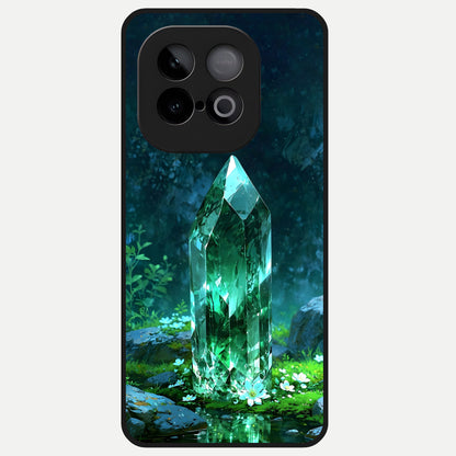  Emerald Light Crystal Glass Case for iQOO Neo 10 back cover – full design glossy printed glass finish