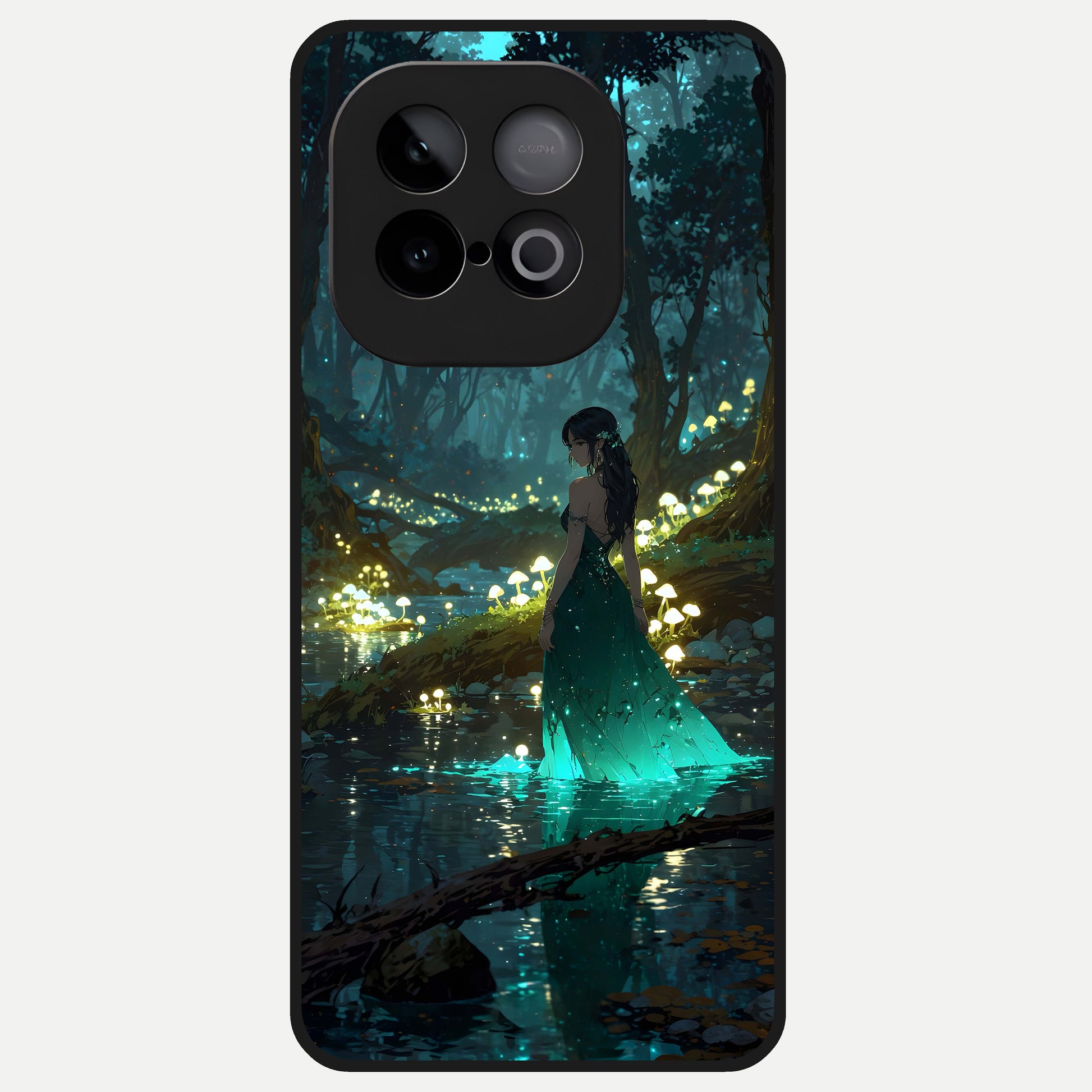 Enchanted Forest Glow Glass Case for iQOO Neo 10 back cover – full design glossy printed glass finish