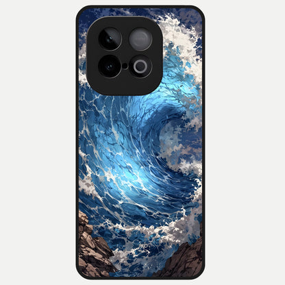  Giant Ocean Wave Glass Case for iQOO Neo 10 back cover – full design glossy printed glass finish