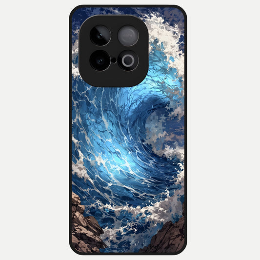  Giant Ocean Wave Glass Case for iQOO Neo 10 back cover – full design glossy printed glass finish