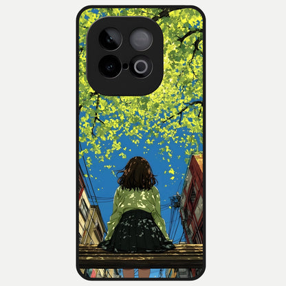  Golden Leaves Glow Glass Case for iQOO Neo 10 back cover – full design glossy printed glass finish