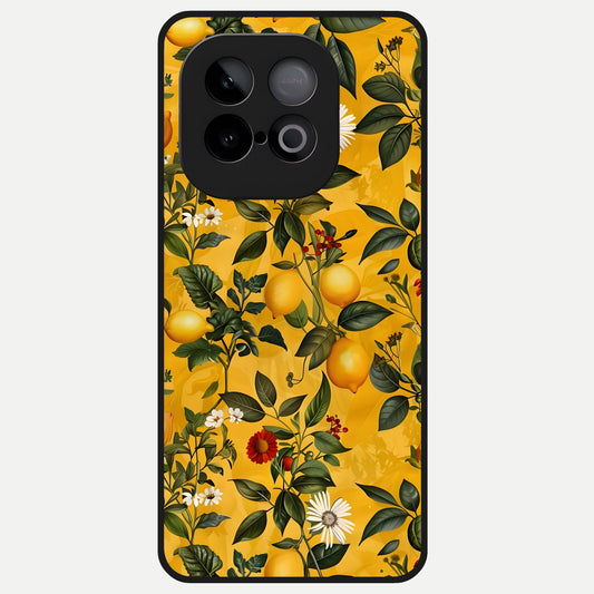  Golden Lemon Field Glass Case for iQOO Neo 10 back cover – full design glossy printed glass finish