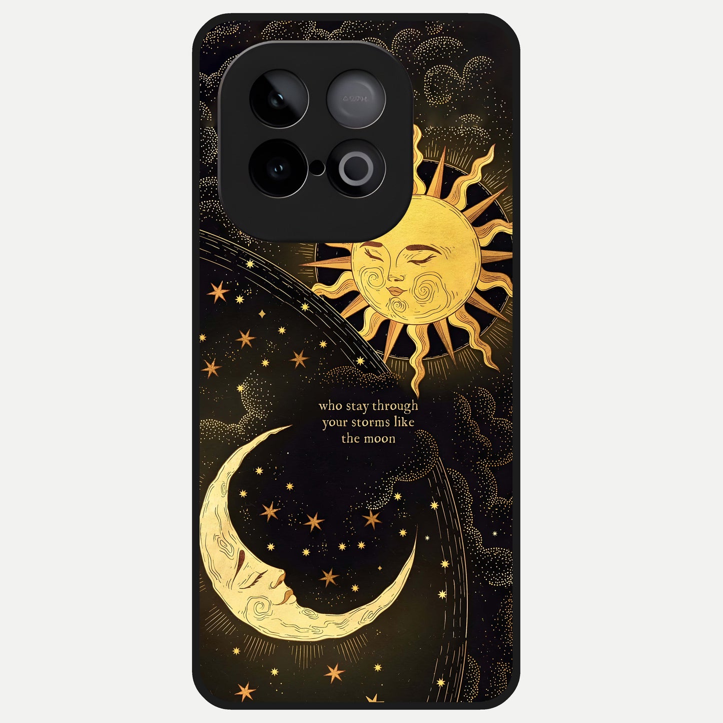  Golden Lunar Love Glass Case for iQOO Neo 10 back cover – full design glossy printed glass finish