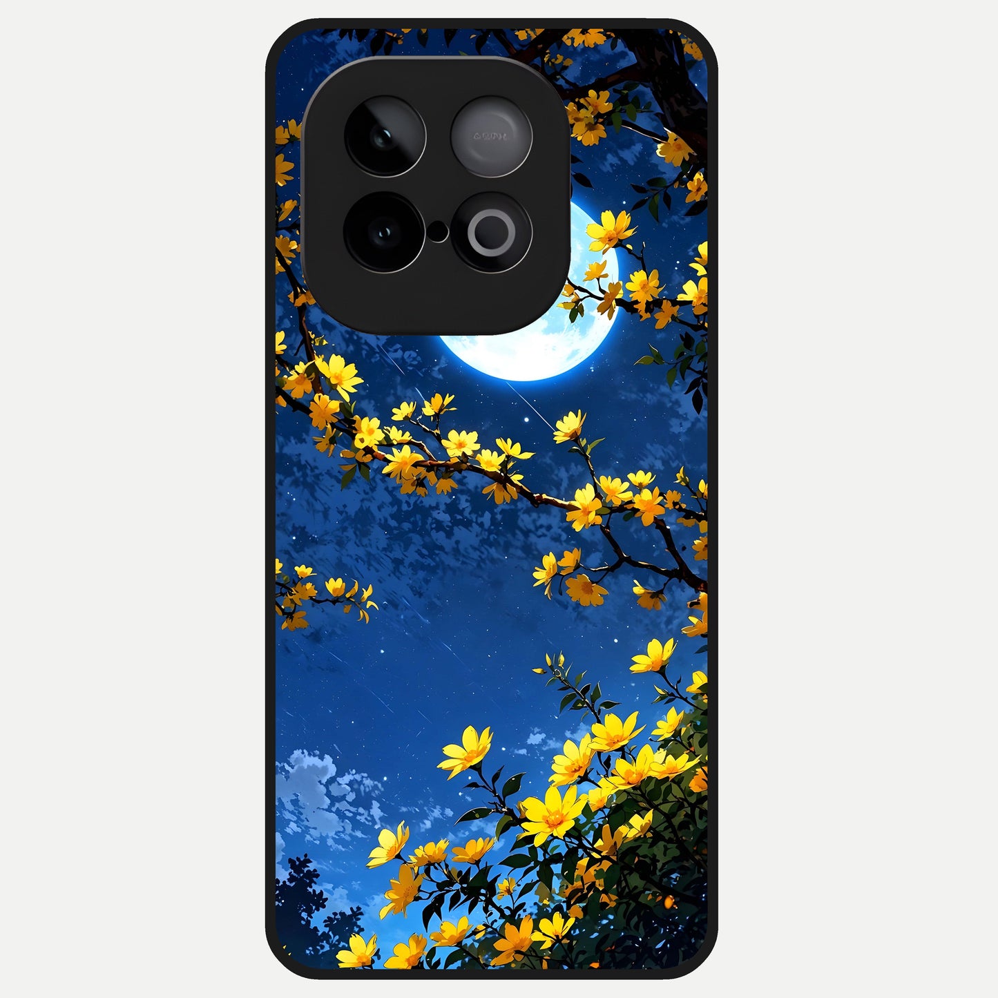  Golden Night Glow Glass Case for iQOO Neo 10 back cover – full design glossy printed glass finish