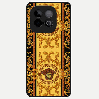  Golden Royal Heritage Glass Case for iQOO Neo 10 back cover – full design glossy printed glass finish