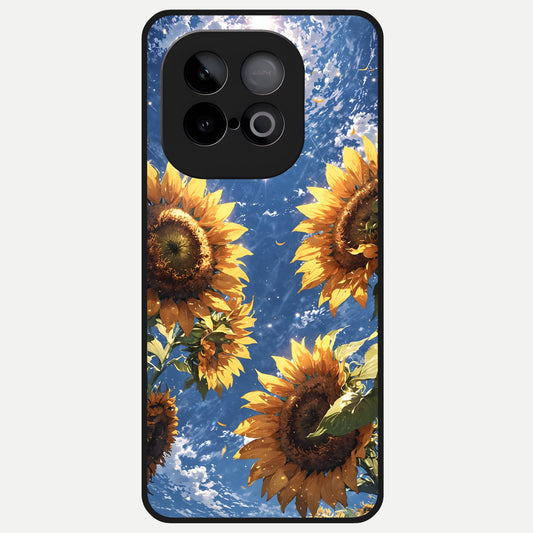  Heavenly Sunflower Rise Glass Case for iQOO Neo 10 back cover – full design glossy printed glass finish