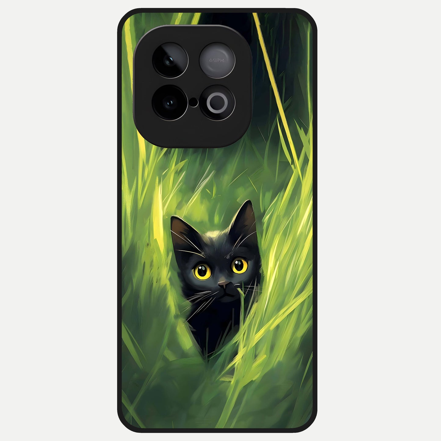  Hidden Cat Whisper Glass Case for iQOO Neo 10 back cover – full design glossy printed glass finish